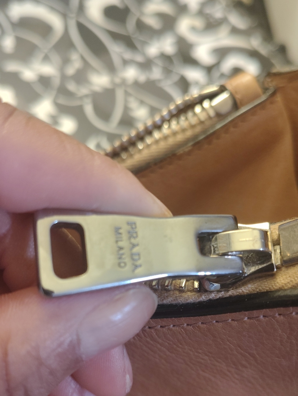 Prada Caramel Leather Tote with Double Top Handles - Picture 9 of 11